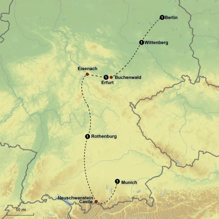 Luther and Bonhoeffer Heritage Tour - Map
