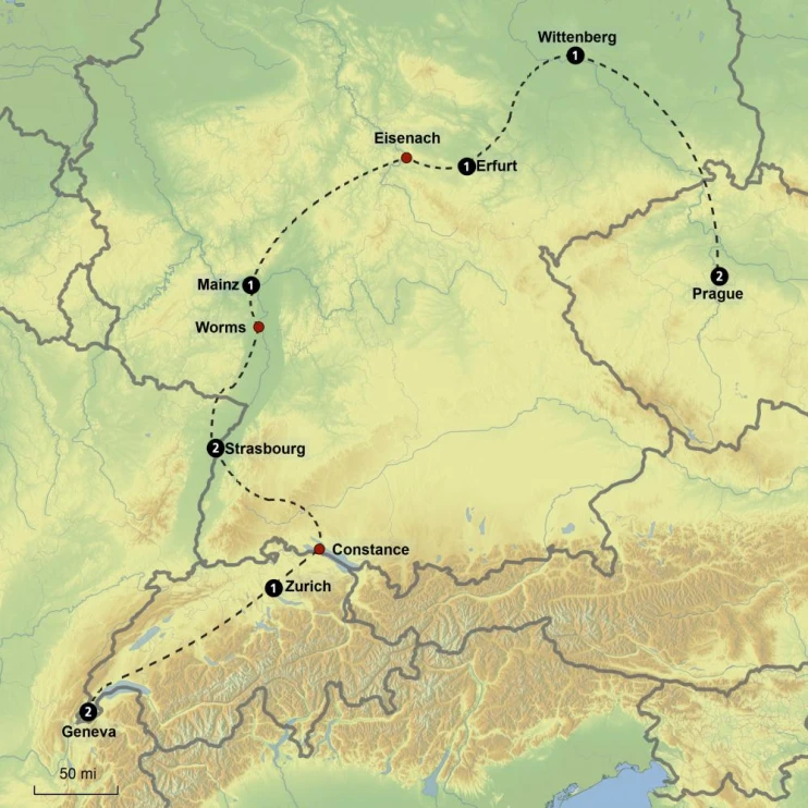 Reformation Freedom Tour - Map